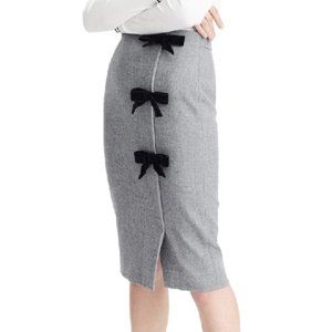 ⭐️J. Crew Bow Seam Grey Wool Pencil Skirt